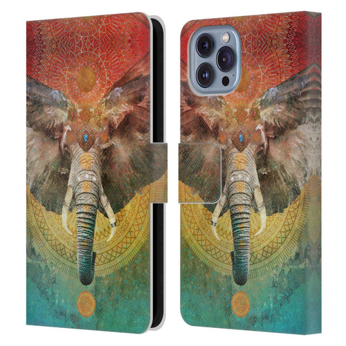 Jena DellaGrottaglia Animals Elephant Leather Book Wallet Case Cover For Apple iPhone 14