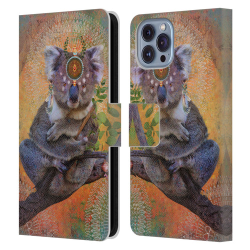 Jena DellaGrottaglia Animals Koala Leather Book Wallet Case Cover For Apple iPhone 14