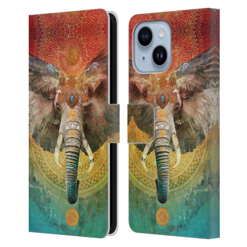 Jena DellaGrottaglia Animals Elephant Leather Book Wallet Case Cover For Apple iPhone 14 Plus