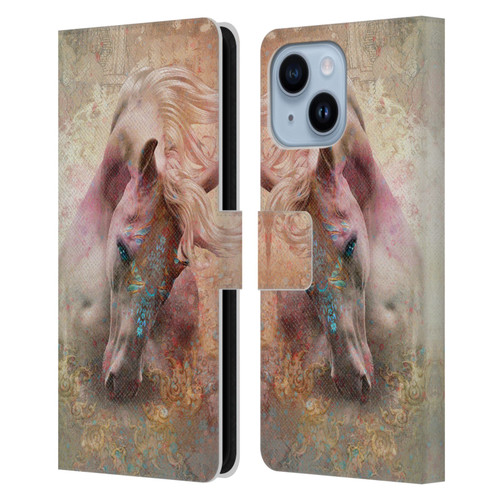 Jena DellaGrottaglia Animals Horse Leather Book Wallet Case Cover For Apple iPhone 14 Plus