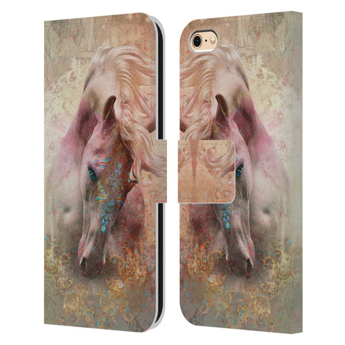 Jena DellaGrottaglia Animals Horse Leather Book Wallet Case Cover For Apple iPhone 6 / iPhone 6s