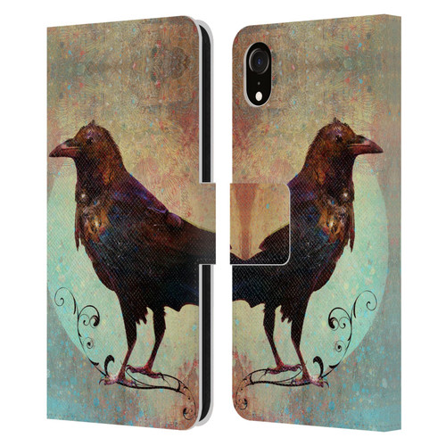 Jena DellaGrottaglia Animals Crow Leather Book Wallet Case Cover For Apple iPhone XR