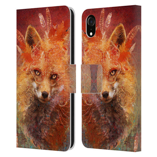 Jena DellaGrottaglia Animals Fox Leather Book Wallet Case Cover For Apple iPhone XR