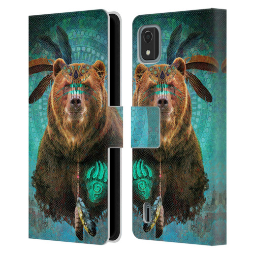 Jena DellaGrottaglia Animals Bear Leather Book Wallet Case Cover For Nokia C2 2nd Edition