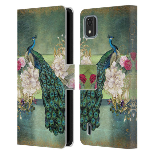 Jena DellaGrottaglia Animals Peacock Leather Book Wallet Case Cover For Nokia C2 2nd Edition