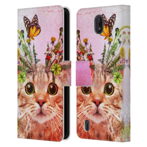 Jena DellaGrottaglia Animals Kitty Leather Book Wallet Case Cover For Nokia C01 Plus/C1 2nd Edition