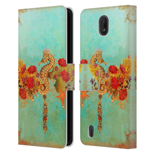 Jena DellaGrottaglia Animals Seahorse Leather Book Wallet Case Cover For Nokia C01 Plus/C1 2nd Edition