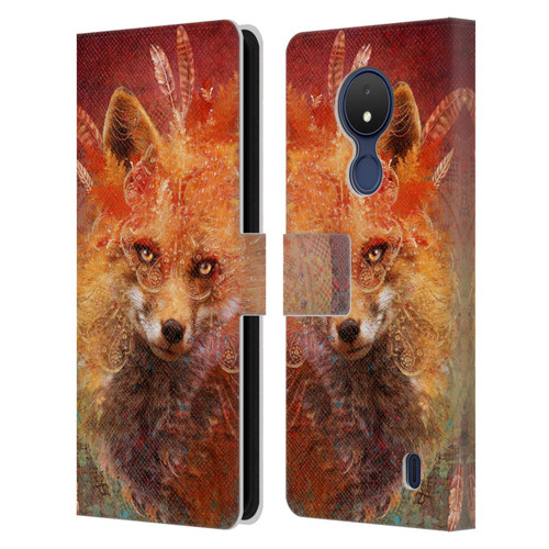 Jena DellaGrottaglia Animals Fox Leather Book Wallet Case Cover For Nokia C21