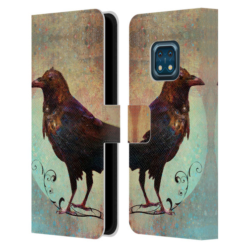 Jena DellaGrottaglia Animals Crow Leather Book Wallet Case Cover For Nokia XR20
