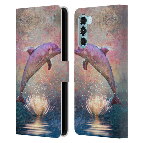 Jena DellaGrottaglia Animals Dolphin Leather Book Wallet Case Cover For Motorola Edge S30 / Moto G200 5G