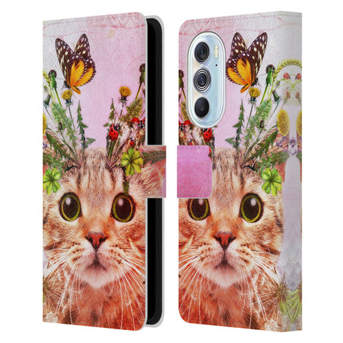 Jena DellaGrottaglia Animals Kitty Leather Book Wallet Case Cover For Motorola Edge X30