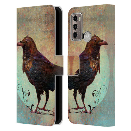 Jena DellaGrottaglia Animals Crow Leather Book Wallet Case Cover For Motorola Moto G60 / Moto G40 Fusion