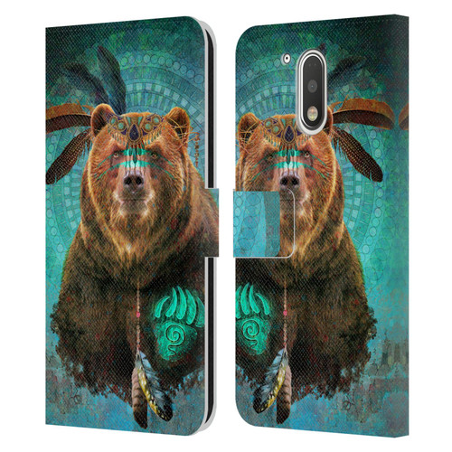 Jena DellaGrottaglia Animals Bear Leather Book Wallet Case Cover For Motorola Moto G41