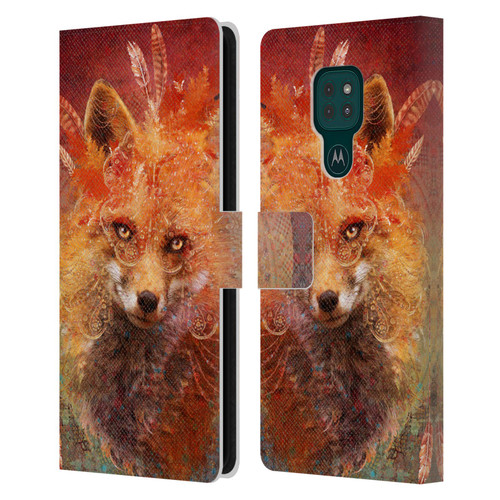 Jena DellaGrottaglia Animals Fox Leather Book Wallet Case Cover For Motorola Moto G9 Play