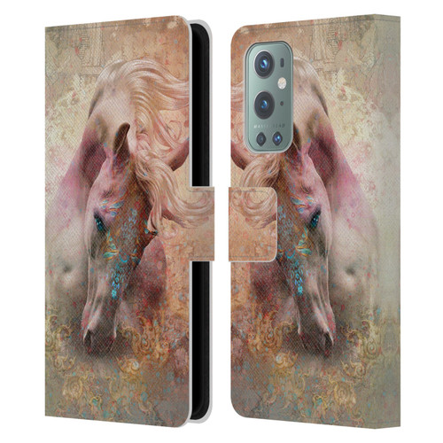 Jena DellaGrottaglia Animals Horse Leather Book Wallet Case Cover For OnePlus 9