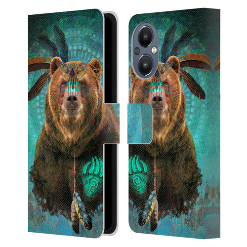 Jena DellaGrottaglia Animals Bear Leather Book Wallet Case Cover For OnePlus Nord N20 5G