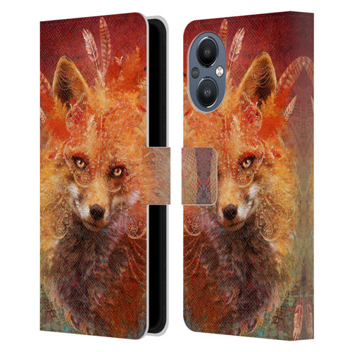 Jena DellaGrottaglia Animals Fox Leather Book Wallet Case Cover For OnePlus Nord N20 5G