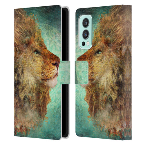 Jena DellaGrottaglia Animals Lion Leather Book Wallet Case Cover For OnePlus Nord 2 5G