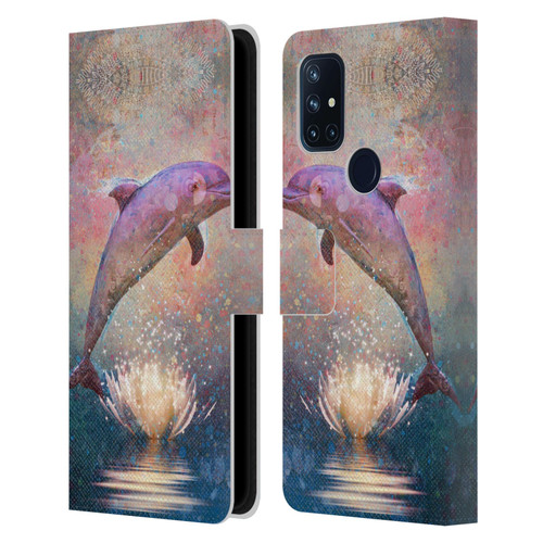 Jena DellaGrottaglia Animals Dolphin Leather Book Wallet Case Cover For OnePlus Nord N10 5G