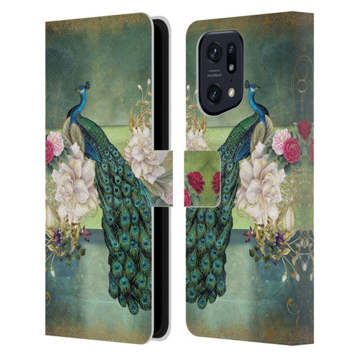 Jena DellaGrottaglia Animals Peacock Leather Book Wallet Case Cover For OPPO Find X5 Pro