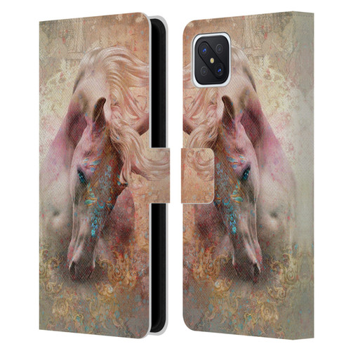 Jena DellaGrottaglia Animals Horse Leather Book Wallet Case Cover For OPPO Reno4 Z 5G