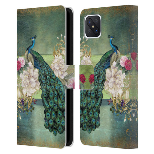 Jena DellaGrottaglia Animals Peacock Leather Book Wallet Case Cover For OPPO Reno4 Z 5G