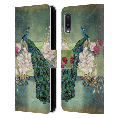 Jena DellaGrottaglia Animals Peacock Leather Book Wallet Case Cover For Samsung Galaxy A02/M02 (2021)