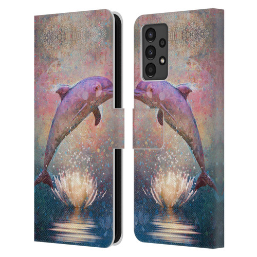 Jena DellaGrottaglia Animals Dolphin Leather Book Wallet Case Cover For Samsung Galaxy A13 (2022)