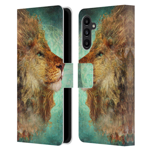 Jena DellaGrottaglia Animals Lion Leather Book Wallet Case Cover For Samsung Galaxy A13 5G (2021)