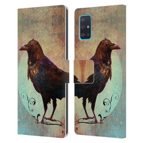 Jena DellaGrottaglia Animals Crow Leather Book Wallet Case Cover For Samsung Galaxy A51 (2019)