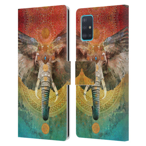 Jena DellaGrottaglia Animals Elephant Leather Book Wallet Case Cover For Samsung Galaxy A51 (2019)