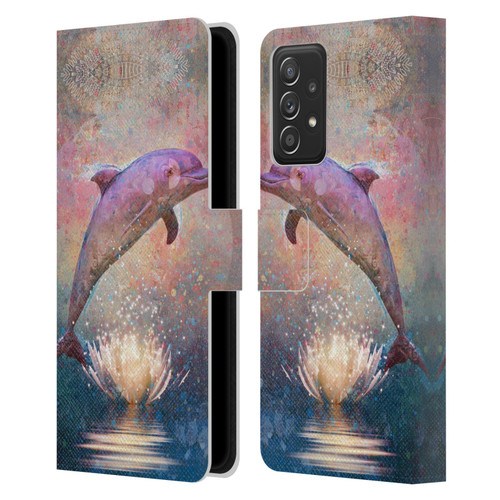 Jena DellaGrottaglia Animals Dolphin Leather Book Wallet Case Cover For Samsung Galaxy A53 5G (2022)