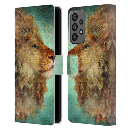 Jena DellaGrottaglia Animals Lion Leather Book Wallet Case Cover For Samsung Galaxy A73 5G (2022)