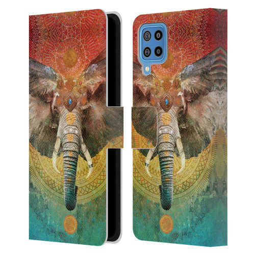 Jena DellaGrottaglia Animals Elephant Leather Book Wallet Case Cover For Samsung Galaxy F22 (2021)