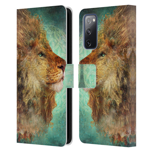 Jena DellaGrottaglia Animals Lion Leather Book Wallet Case Cover For Samsung Galaxy S20 FE / 5G