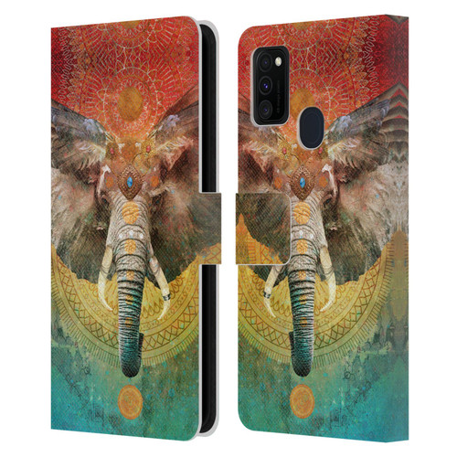 Jena DellaGrottaglia Animals Elephant Leather Book Wallet Case Cover For Samsung Galaxy M30s (2019)/M21 (2020)