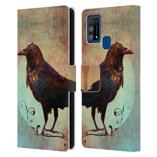 Jena DellaGrottaglia Animals Crow Leather Book Wallet Case Cover For Samsung Galaxy M31 (2020)