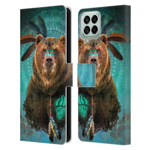 Jena DellaGrottaglia Animals Bear Leather Book Wallet Case Cover For Samsung Galaxy M33 (2022)