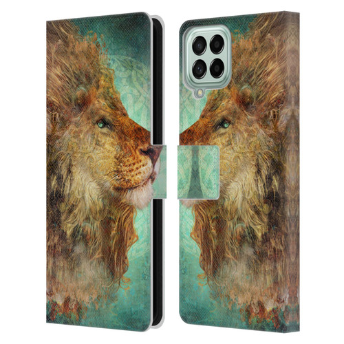 Jena DellaGrottaglia Animals Lion Leather Book Wallet Case Cover For Samsung Galaxy M33 (2022)