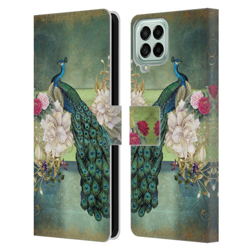 Jena DellaGrottaglia Animals Peacock Leather Book Wallet Case Cover For Samsung Galaxy M53 (2022)