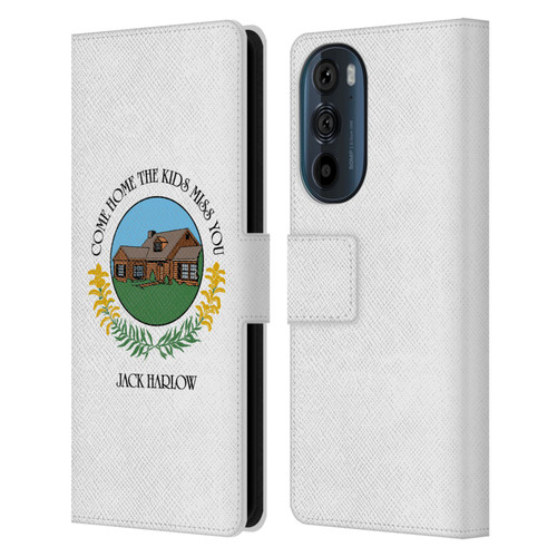 Jack Harlow Graphics Come Home Badge Leather Book Wallet Case Cover For Motorola Edge 30