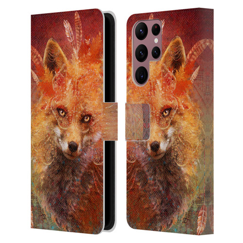 Jena DellaGrottaglia Animals Fox Leather Book Wallet Case Cover For Samsung Galaxy S22 Ultra 5G