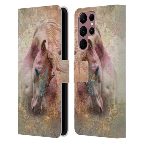 Jena DellaGrottaglia Animals Horse Leather Book Wallet Case Cover For Samsung Galaxy S22 Ultra 5G