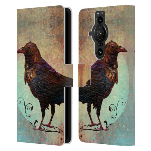 Jena DellaGrottaglia Animals Crow Leather Book Wallet Case Cover For Sony Xperia Pro-I