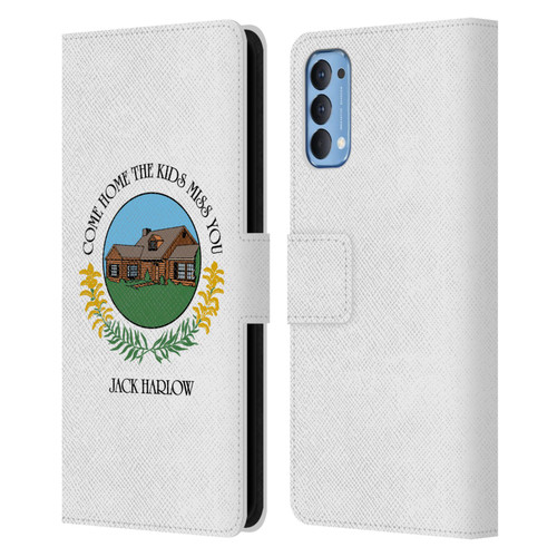 Jack Harlow Graphics Come Home Badge Leather Book Wallet Case Cover For OPPO Reno 4 5G