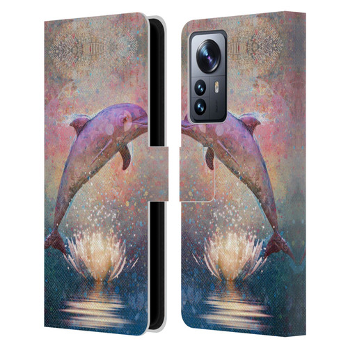Jena DellaGrottaglia Animals Dolphin Leather Book Wallet Case Cover For Xiaomi 12 Pro