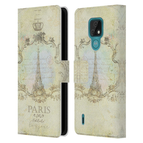 Jena DellaGrottaglia Assorted Paris My Embrace Leather Book Wallet Case Cover For Motorola Moto E7