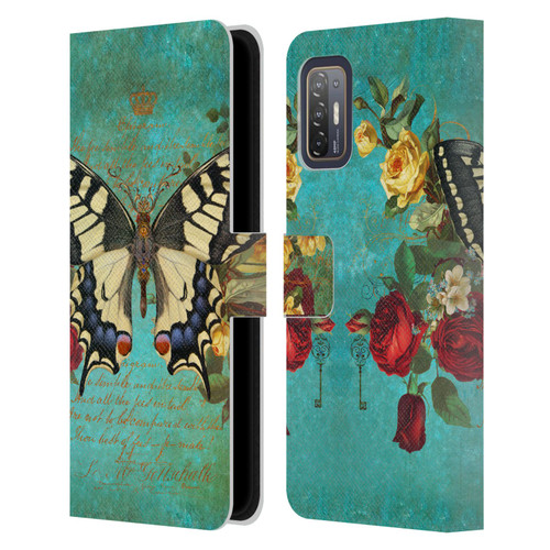 Jena DellaGrottaglia Insects Butterfly Garden Leather Book Wallet Case Cover For HTC Desire 21 Pro 5G