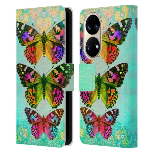 Jena DellaGrottaglia Insects Butterflies 2 Leather Book Wallet Case Cover For Huawei P50