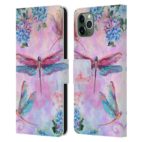 Jena DellaGrottaglia Insects Dragonflies Leather Book Wallet Case Cover For Apple iPhone 11 Pro Max